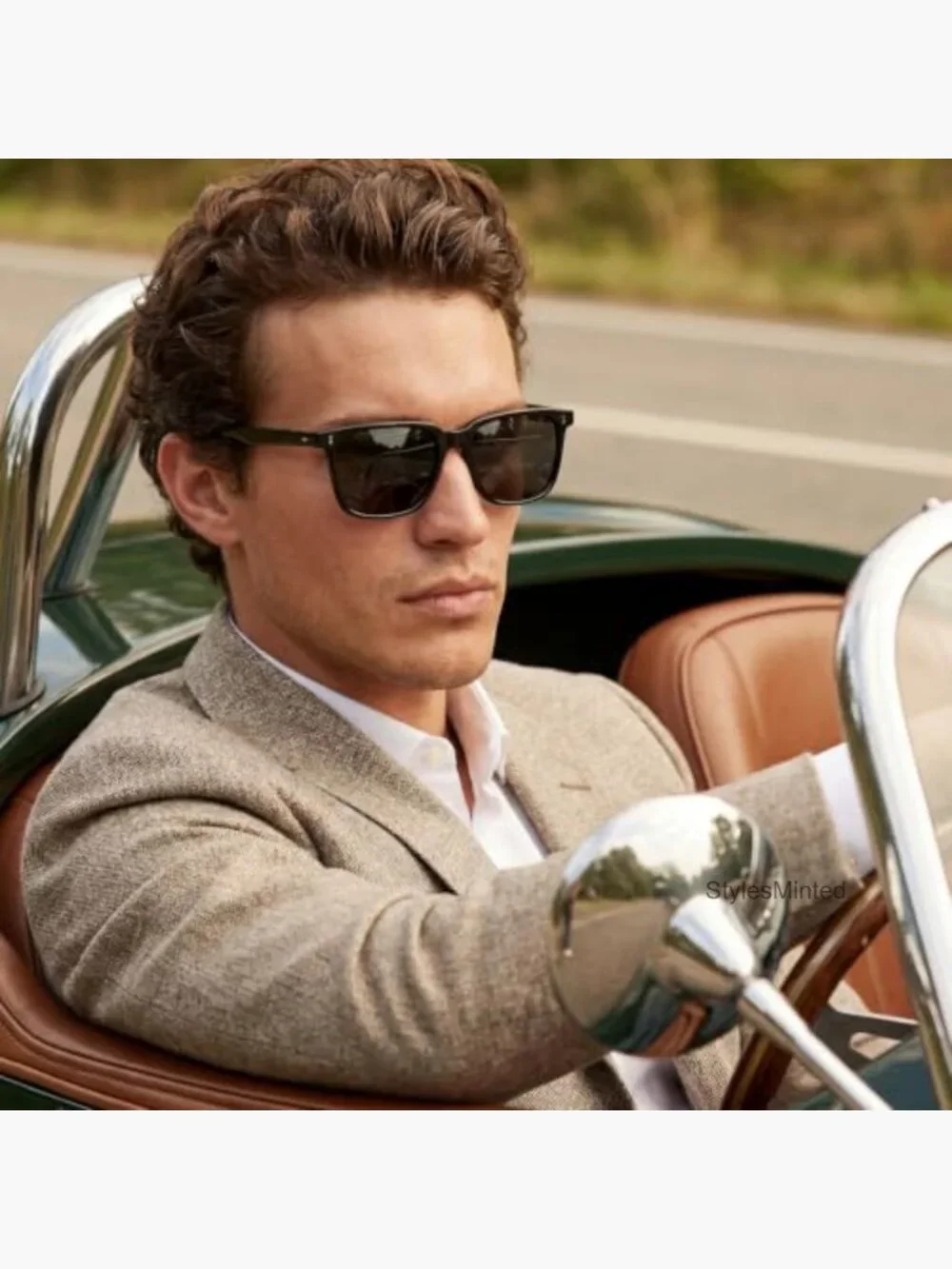 Polarized Square Acetate Sunglasses for Men with UV400 Protection